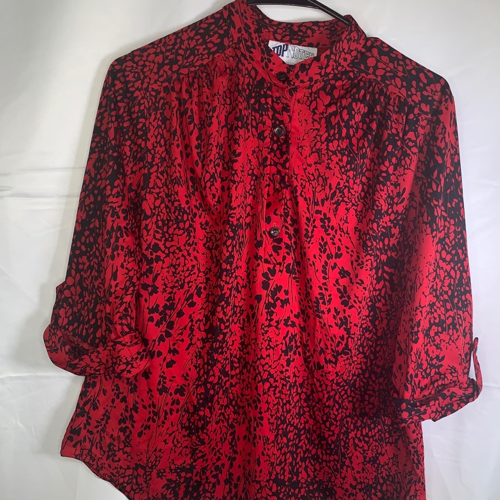 Women’s Red & Black Floral Top by Top Notch